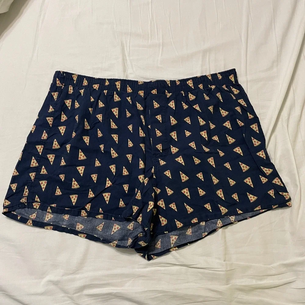 Gap Novelty Lounge Sleep Shorts Mens XL Blue Pizza Slice‎ 401672-01 Cotton